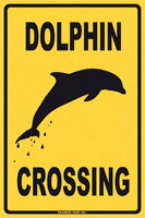 Dolphin Crossing Aluminum Metal Poster Sign 12x18