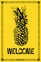 Welcome Pineapple Aluminum Metal Poster Sign 12x18