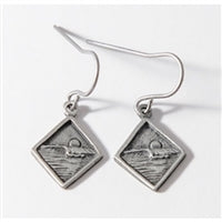 Diamond Curl Womens Pewter Surf Earrings by Strickly Boarding