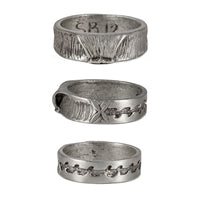 Double Up Mens Pewter Surf Ring by Strickly Boarding