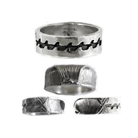 Double Up Mens Sterling Silver Surf Ring by Strickly Boarding