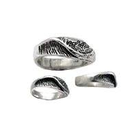 Green Room Mens Sterling Silver Surf Wave Ring by Strickly Boarding