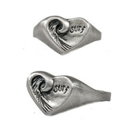 Heart Wave Womens Pewter Surf Ring by Strickly Boarding
