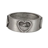 Plain Curl Womens Pewter Surf Wave Ring by Strickly Boarding