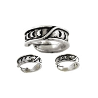 Phases Womens Adjustable Sterling Silver Surf Ring by Strickly Boarding