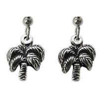 Palm Trees Womens Pewter Surf Earrings by Strickly Boarding