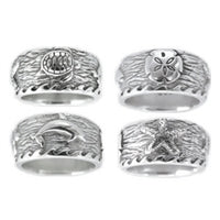 Sea Life Womens Sterling Silver Surf Ring by Strickly Boarding