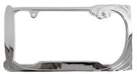 Chrome Wave and Surfboard License Plate Frame