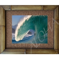 "Pipeline" Color Photograph Pipline Wave North Shore, Oahu Hawaii Bamboo Framed Art Print