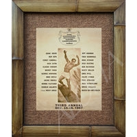 "Duke Kahanamoku Surfing Invitational" Vintage 1967 Classic Surf Contest Bamboo Framed Art Print