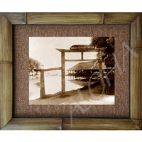 Original Outrigger Canoe Club Antique Vintage 1900s Sepia Photograph Bamboo Framed Art Print