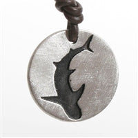 Round Pewter Shark Pendant Necklace by Zula Surfing